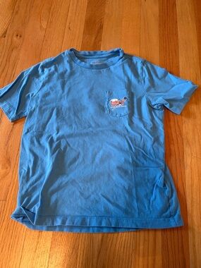 Vineyard Vines Light Blue Short Sleeve Pocket Tee for Kids, Lacrosse, 7